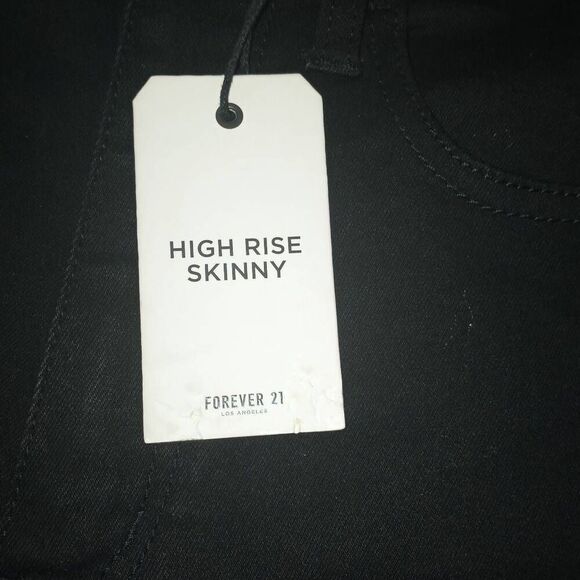 FOREVER 21 HIGH RISE BLACK SKINNY JEANS SZ.26 NWT. - Picture 7 of 7
